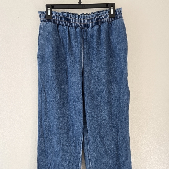 LNA Santo Denim Pants in True Blue Wide Leg Elastic Waist  Size Small - Picture 5 of 15